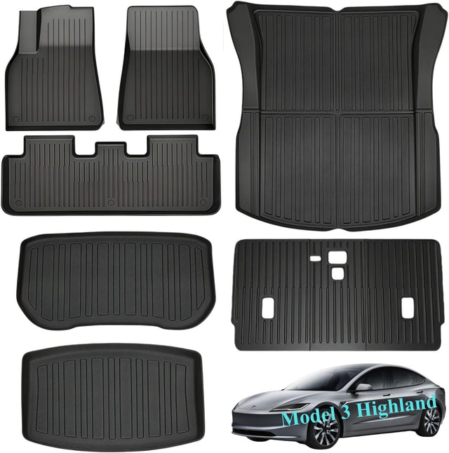 SUPER LINER Tesla New Model 3 Floor Mats 2024 2025 2026 2027 8 PCS