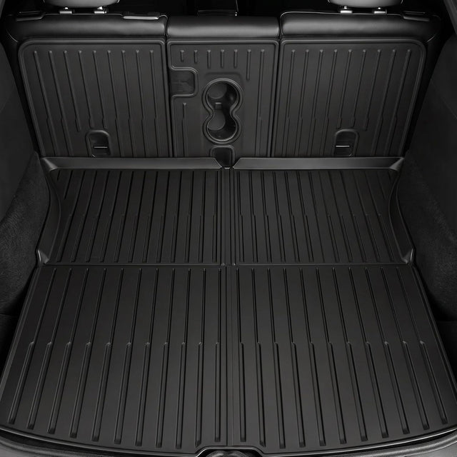 SUPER LINER Tesla 2026 2027 Model Y Juniper Floor Mats, Only for Standard Cargo Liners, Seatbacks, 9 PCS Extra-Thick TPE for 2025-2027 All-Weather Pet & Child-Friendly Model Y Juniper Accessories