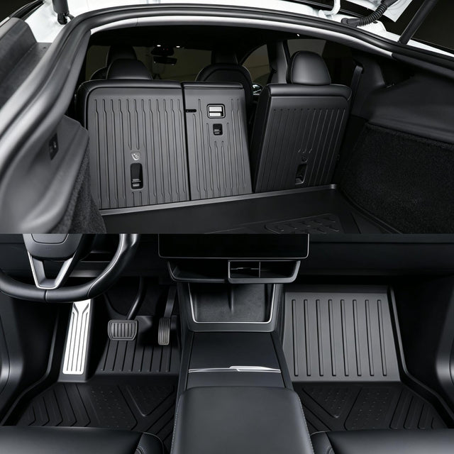SUPER LINER Tesla New Model Y Juniper Floor Mats 2025-2026 &Seatbacks 9 PCS | Cargo Liners, Raised and Extended Edges &Expanded Storage |Pet & Child-Friendly Model Y Juniper Accessories(Not for Standard)