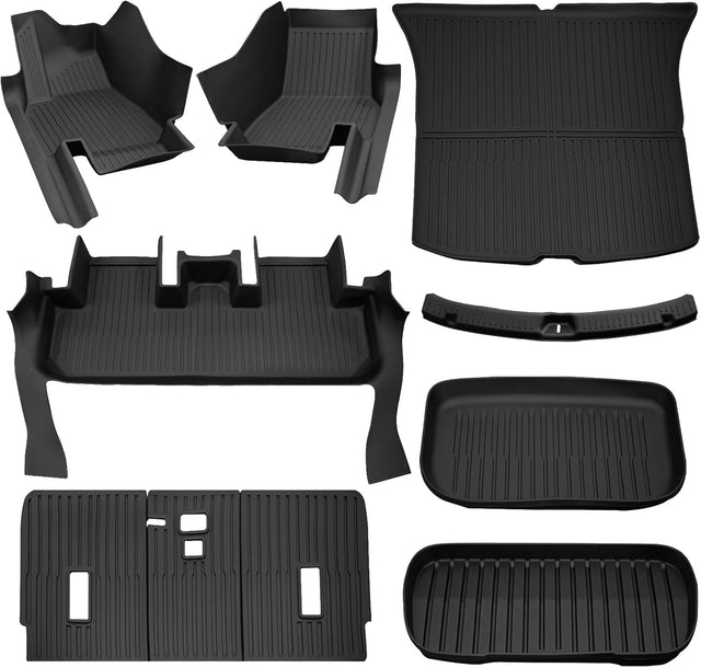 SUPER LINER 10-Piece Floor Mats Compatible with 2025-2026 Tesla Model Y Juniper - TPE Floor Liner& Accessories, CabinProtect™ Pro Kit Full-Cabin Protection System (Only fit Premium&Performance)