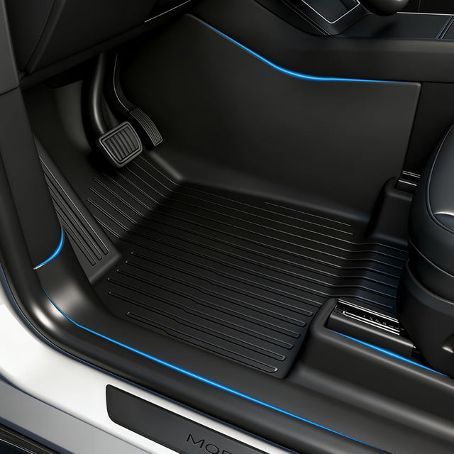 SUPER LINER Tesla 2025 2026 Model Y Juniper Floor Mats & 2027 Accessories Door Sill & Center Console Side Protector, Full Set Extra-Thick TPE Cargo Liners & Seatbacks for Full-Cabin Protection System