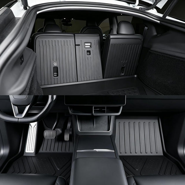SUPER LINER MoldedFit™ Tesla Model Y Juniper Floor Mats Accessories 2026 2025 Injection-Molded Premium Soft-Touch TPE Floor Liners, Cargo Mats & Seat Back Protectors Accessories (Not for Standard)