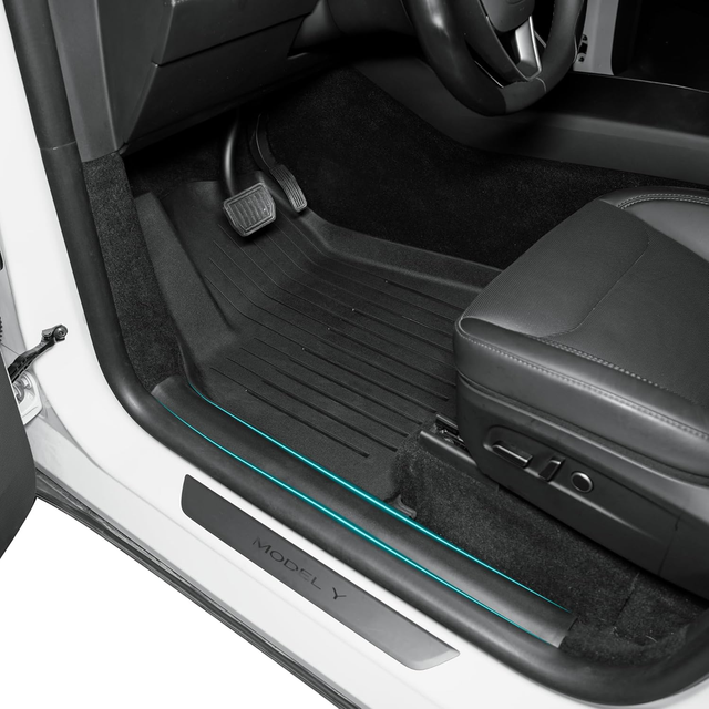 SUPER LINER Tesla Model Y Floor Mats 2025 2026 | Custom Fit All-Weather 12-Piece Set TPE Material| Model Y Juniper Floor Mats
