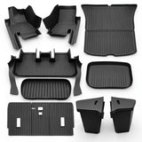 Tesla Model Y Juniper Floor Mats 2026, 11 Piece Elite Plus Kit, All Weather TPE, 2 Lidded Trunk Storage Bins