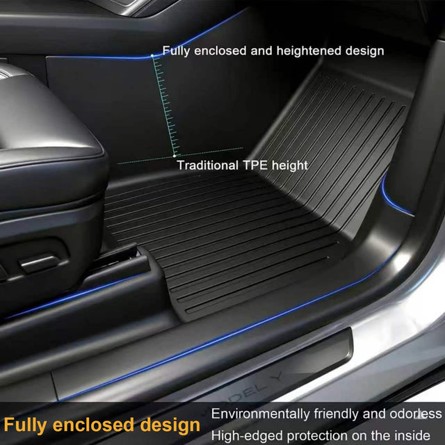 SUPER LINER 9 PCS Tesla New Model Y Juniper 2026 Floor Mats & Accessories | Custom Fit TPE Cargo Liners, All Weather Pet & Child System(Only fit Premium&Performance)