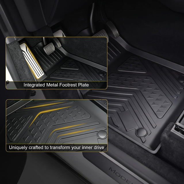 SUPER LINER Tesla New Model Y Juniper Floor Mats 2025-2026 &Seatbacks 9 PCS | Cargo Liners, Raised and Extended Edges &Expanded Storage |Pet & Child-Friendly Model Y Juniper Accessories(Not for Standard)
