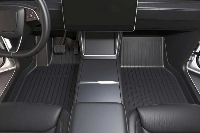 SUPER LINER Tesla Model Y Juniper 2025 2026 Floor Mats & Cargo Liners Full Set 9 PCS Extra-Thick TPE CabinProtect™ for 5-Seater | All-Weather Pet & Child-Friendly Accessories(Not for Standard)