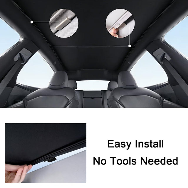 SUPER LINER 9-Pc Floor Mats & 3-Pc Sunshade Set for Model Y Juniper 2026 Custom Fit TPE Cargo Liners, All Weather Accessories, Graphene Heat Blocking, Carbon Fiber Never Sag(Not for Standard)